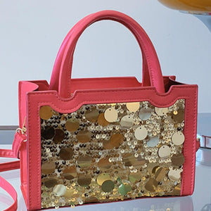 PU Leather Sequin Handbag