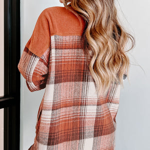 Plaid Button Up Long Sleeve Jacket