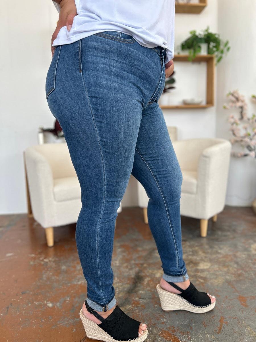 Judy Blue Full Size Cuffed Hem Skinny Jeans