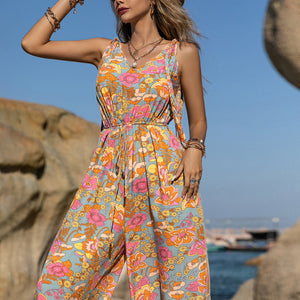 V-Neck Wide Leg Jumpsuit