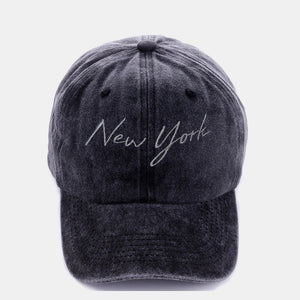 Zenana Washed Embroidered City Baseball Cap