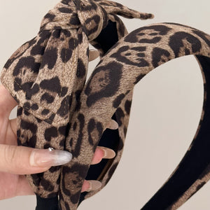 Leopard Polyester Wide Headband