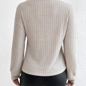 Surplice Dropped Shoulder Long Sleeve T-Shirt