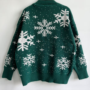 Snowflake Pattern Dropped Shoulder Sweater