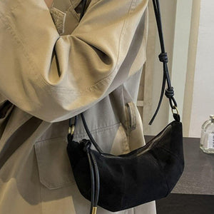 PU Leather Strap Suede Shoulder Bag