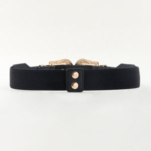 Symmetrical Zinc Alloy Buckle PU Leather Belt