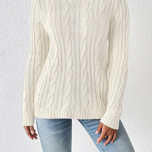 Cable-Knit Round Neck Sweater