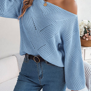 Openwork Long Sleeve Sweater