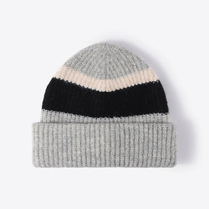 Tricolor Cuffed Knit Beanie