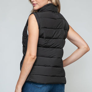 Snobbish Zip Up Turtleneck Vest with Pockets