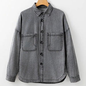 Button Up Long Sleeve Denim Jacket