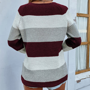 Color Block Rib-Knit Sweater