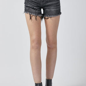 RISEN Raw Hem Denim Shorts with Pockets