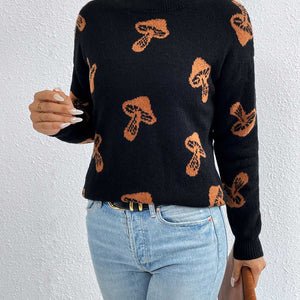 Patterned Drop Shoulder Sweater