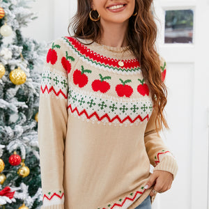 Angel Wings Graphic Round Neck Long Sleeve Sweater