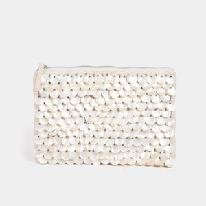 Fame Mother Of Pearl Disc Beaded Rectangle Bag