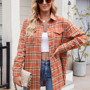 Mandy Plaid Button Up Long Sleeve Shirt