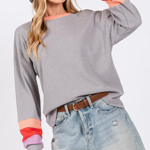 SAGE + FIG Color Block Waffle Knit T-Shirt