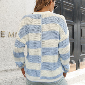 Two-Tone Dropped Shoulder Sweater