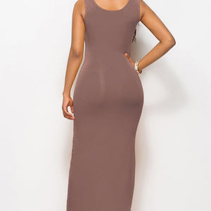 Scoop Neck Wide Strap Maxi Dress