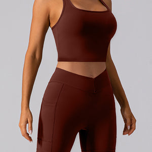 Square Neck Racerback Cropped Tank