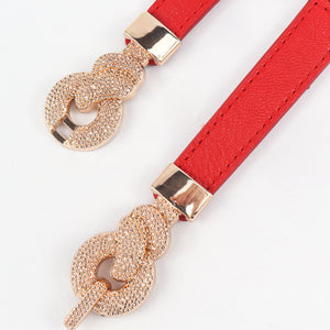 Zinc Alloy Buckle PU Leather Belt