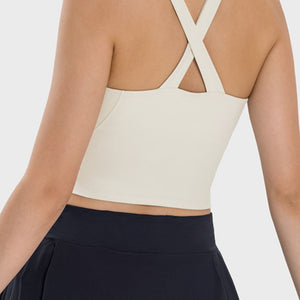 Millennia Crisscross Grecian Neck Active Cami