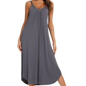 V-Neck Midi Lounge Dress