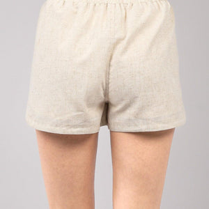 VERY J Drawstring Elastic Waist Linen Shorts