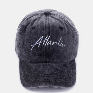 Zenana Washed ATLANTA Embroidered Baseball Cap