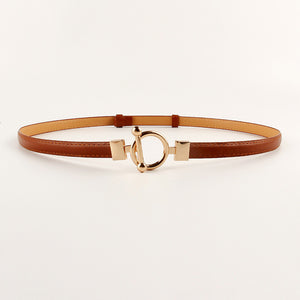 Toggle Buckle Skinny PU Belt