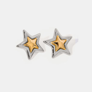 Stainless Steel Star Stud Earrings