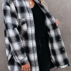 Full Size Plaid Collared Neck Long Sleeve Shirt