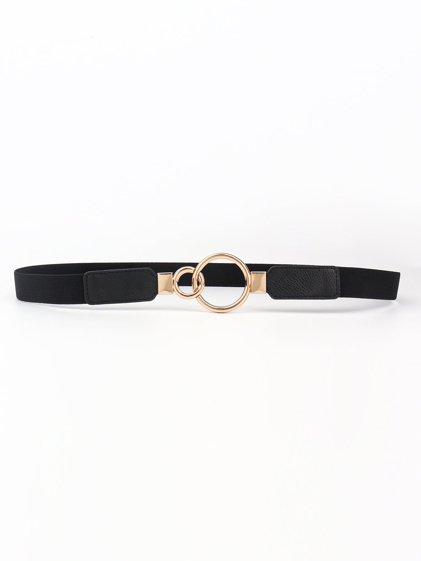 Double Ring Buckle Elastic PU Belt