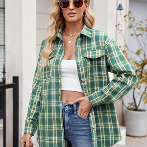 Mandy Plaid Button Up Long Sleeve Shirt