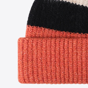 Tricolor Cuffed Knit Beanie