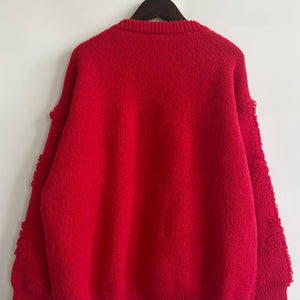 Pearl Detail Round Neck Long Sleeve Sweater