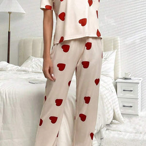 Pocketed Round Neck Top and Drawstring Pants Lounge Set