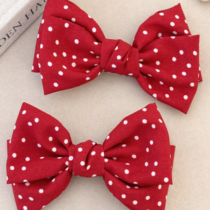 2-Piece Polka Dot Bow Hair Clip