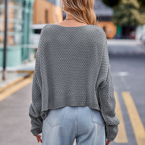 Round Neck Cable-Knit Sweater