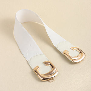 Zinc Alloy Buckle Elastic Wide Belt