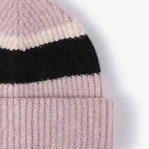 Tricolor Cuffed Knit Beanie