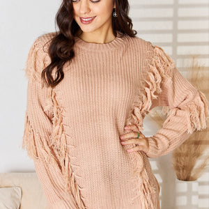 And The Why Tassel Detail Long Sleeve Sweater