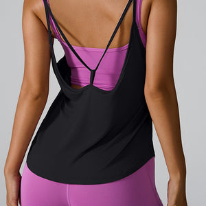 Crisscross Round Neck Active Tank