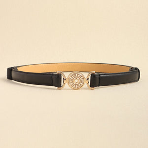 Rhinestone Decor PU Leather Belt