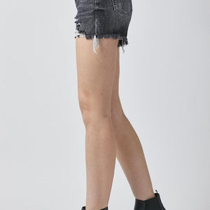 RISEN Full Size High Rise Distressed Denim Shorts