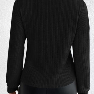 Surplice Dropped Shoulder Long Sleeve T-Shirt