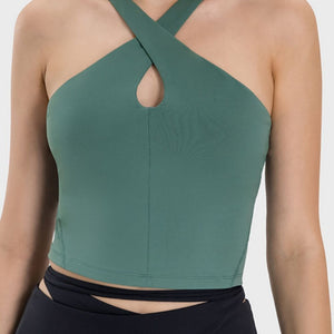 Millennia Crisscross Grecian Neck Active Cami