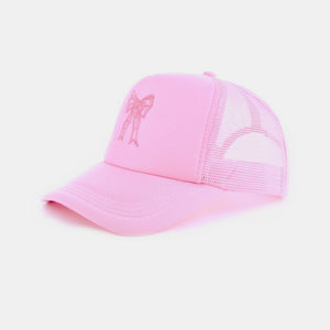 Zenana Ribbon Bow Embroidery Trucker Hat