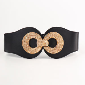 Alloy Buckle Elastic PU Belt